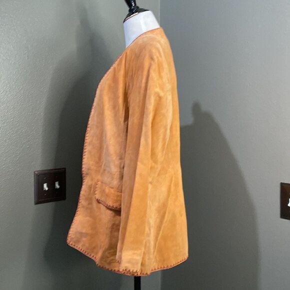 Vintage Jerry Lewis Classic Luxuries Orange Peach Suede Jacket - Picture 6 of 12